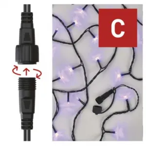 EMOS Lighting Standard LED spojovacia vianočná reťaz, 10 m, vonkajšia aj vnútorná, fialová