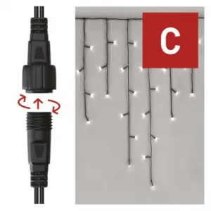 EMOS Lighting Standard LED spojovacia vianoč. reťaz – cencúle, 2,5 m, vonkajšia, studená biela