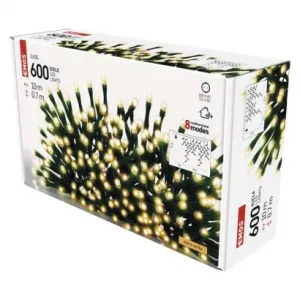 EMOS Lighting LED vianočné cencúle, 10 m, vonkajšie aj vnútorné, teplá biela, programy