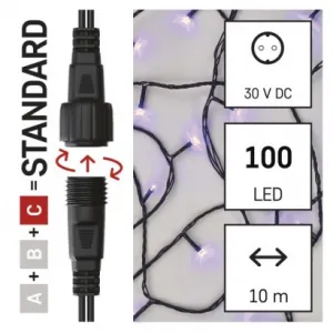 EMOS Lighting Standard LED spojovacia vianočná reťaz, 10 m, vonkajšia aj vnútorná, fialová