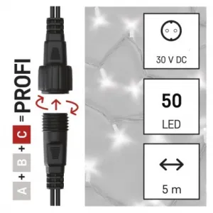 EMOS Lighting Profi LED spojovacia reťaz biela, 5 m, vonkajšia aj vnútorná, studená biela