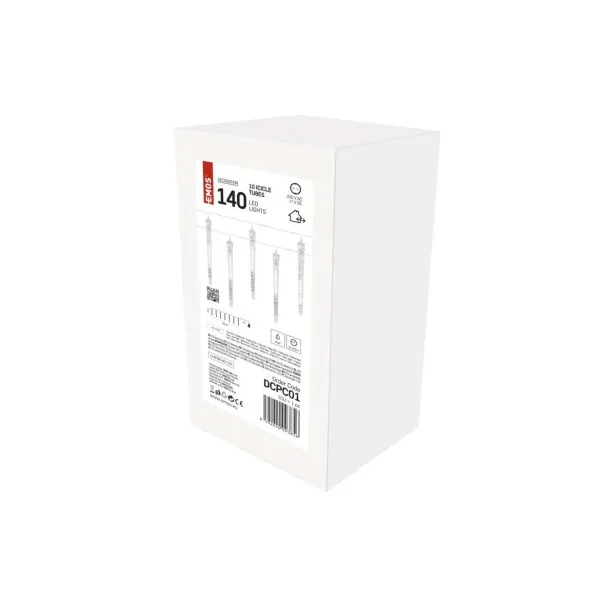 EMOS Lighting LED vianočná girlanda – 10x cencúľ, 3,6 m, vonkajšia aj vnútorná, studená biela
