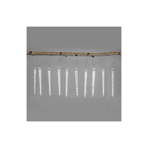 EMOS Lighting LED vianočná girlanda – 10x cencúľ, 3,6 m, vonkajšia aj vnútorná, studená biela