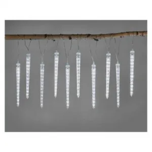 EMOS Lighting LED vianočná girlanda – 10x cencúľ, 3,6 m, vonkajšia aj vnútorná, studená biela