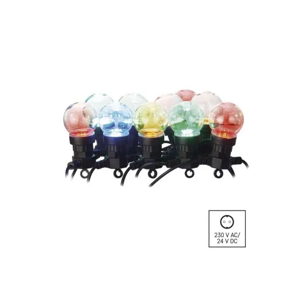 EMOS Lighting LED svetelná reťaz – 10x párty žiarovky, 5 m, vonkajšia aj vnútorná, multicolor