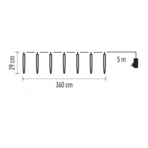 EMOS Lighting LED vianočná girlanda – 10x cencúľ, 3,6 m, vonkajšia aj vnútorná, studená biela