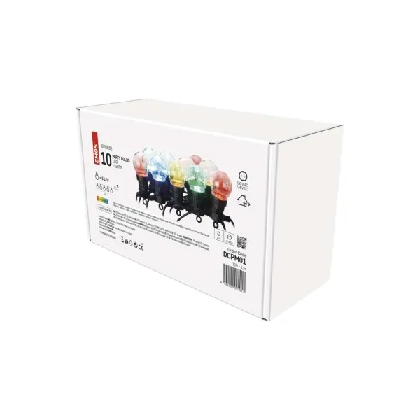 EMOS Lighting LED svetelná reťaz – 10x párty žiarovky, 5 m, vonkajšia aj vnútorná, multicolor