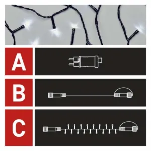 EMOS Lighting Základná sada pre spojovacie reťaze Standard, 10 m, vonkajšia, studená biela, časovač