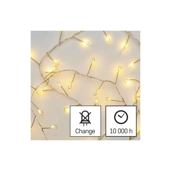 EMOS Lighting LED vianočná nano reťaz – ježko, 2,4 m, 3x AA, vnútorná, teplá biela, časovač