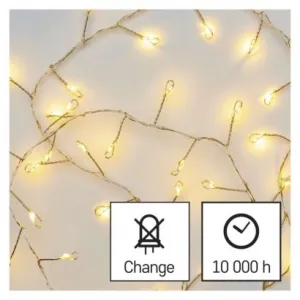 EMOS Lighting LED vianočná nano reťaz – ježko, 2,4 m, 3x AA, vnútorná, teplá biela, časovač