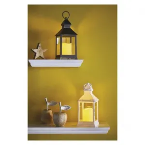EMOS Lighting LED dekorácia – lampáš antik biela blikajúca, 3x AAA, vnútorný, vintage, časovač