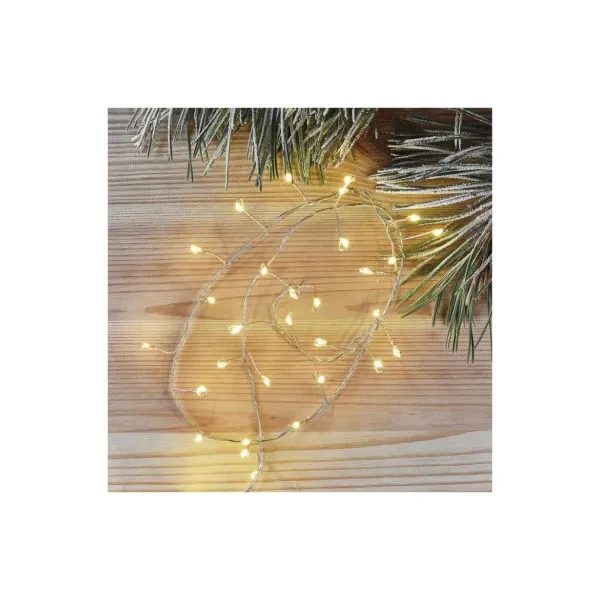 EMOS Lighting LED vianočná nano reťaz – ježko, 2,4 m, 3x AA, vnútorná, teplá biela, časovač