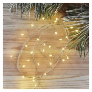 EMOS Lighting LED vianočná nano reťaz – ježko, 2,4 m, 3x AA, vnútorná, teplá biela, časovač
