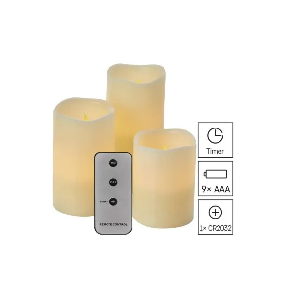 LED Dekorácia Vosková Sviečka Emos DCCV07 Sada 3 ks