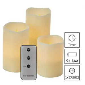 LED Dekorácia Vosková Sviečka Emos DCCV07 Sada 3 ks