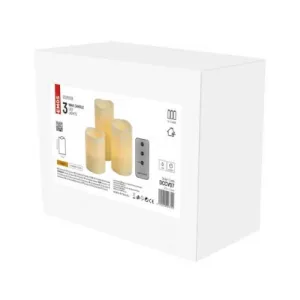 LED Dekorácia Vosková Sviečka Emos DCCV07 Sada 3 ks