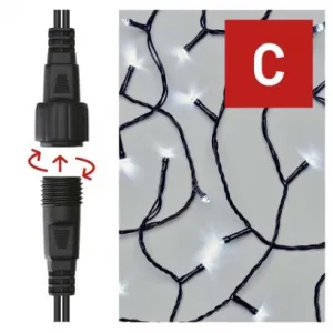 EMOS Lighting Standard LED spojovacia vianočná reťaz, 10 m, vonkaj. aj vnútor., studená biela