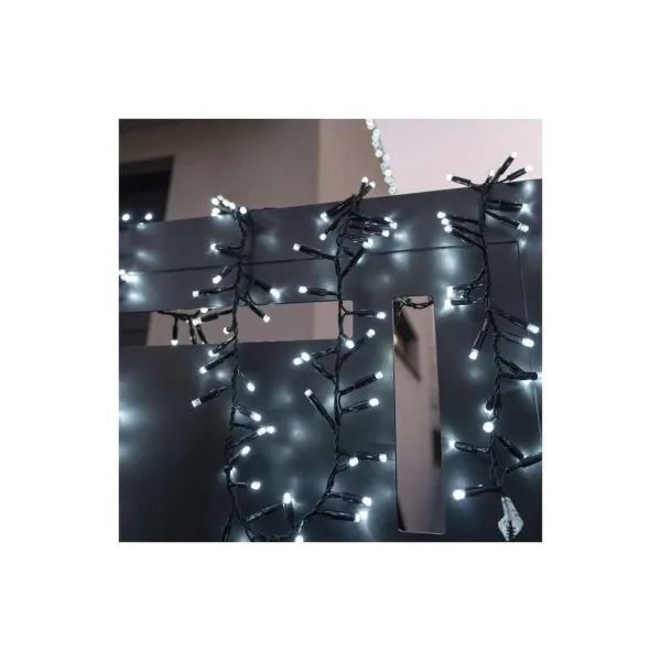 EMOS Lighting Profi LED spojovacia reťaz čierna – cluster, 3m, vonkaj. aj vnútorná, studená biela