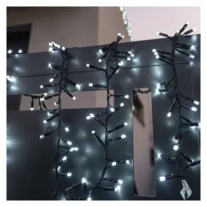 EMOS Lighting Profi LED spojovacia reťaz čierna – cluster, 3m, vonkaj. aj vnútorná, studená biela