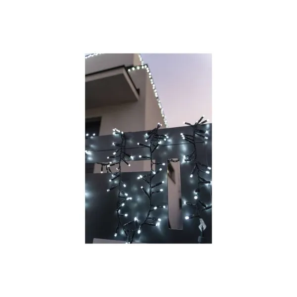 EMOS Lighting Profi LED spojovacia reťaz čierna – cluster, 3m, vonkaj. aj vnútorná, studená biela