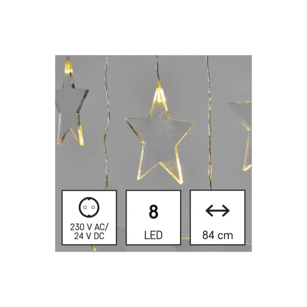 EMOS Lighting LED vianočný záves – hviezdy, 45x84 cm, vonkajší aj vnútorný, teplá biela