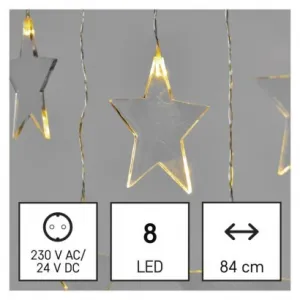 EMOS Lighting LED vianočný záves – hviezdy, 45x84 cm, vonkajší aj vnútorný, teplá biela
