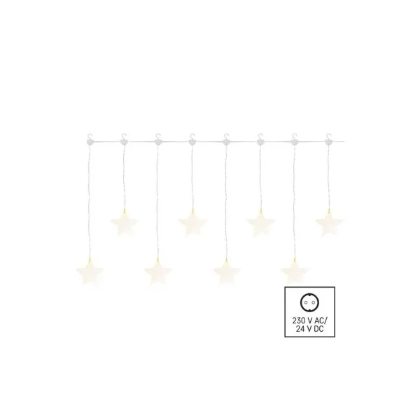 EMOS Lighting LED vianočný záves – hviezdy, 45x84 cm, vonkajší aj vnútorný, teplá biela