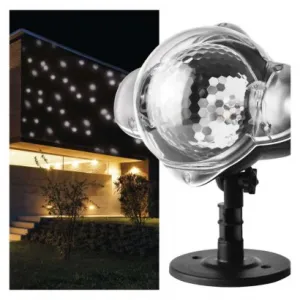 EMOS Lighting LED dekoratívny projektor – padajúce vločky, vonkajší aj vnútorný, biela