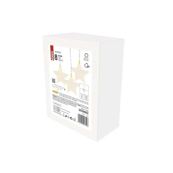 EMOS Lighting LED vianočný záves – hviezdy, 45x84 cm, vonkajší aj vnútorný, teplá biela