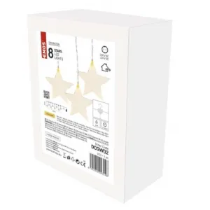 EMOS Lighting LED vianočný záves – hviezdy, 45x84 cm, vonkajší aj vnútorný, teplá biela