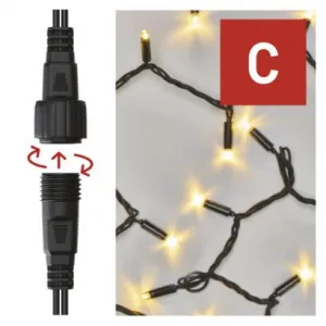 EMOS Lighting Profi LED spojovacia reťaz čierna, 10 m, vonkajšia aj vnútorná, teplá biela, časovač