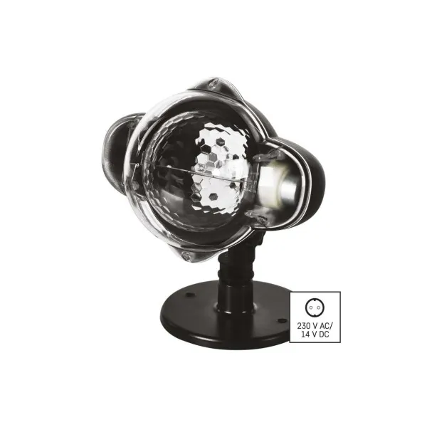 EMOS Lighting LED dekoratívny projektor – padajúce vločky, vonkajší aj vnútorný, biela