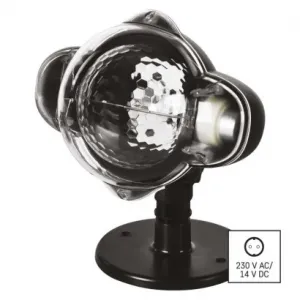 EMOS Lighting LED dekoratívny projektor – padajúce vločky, vonkajší aj vnútorný, biela