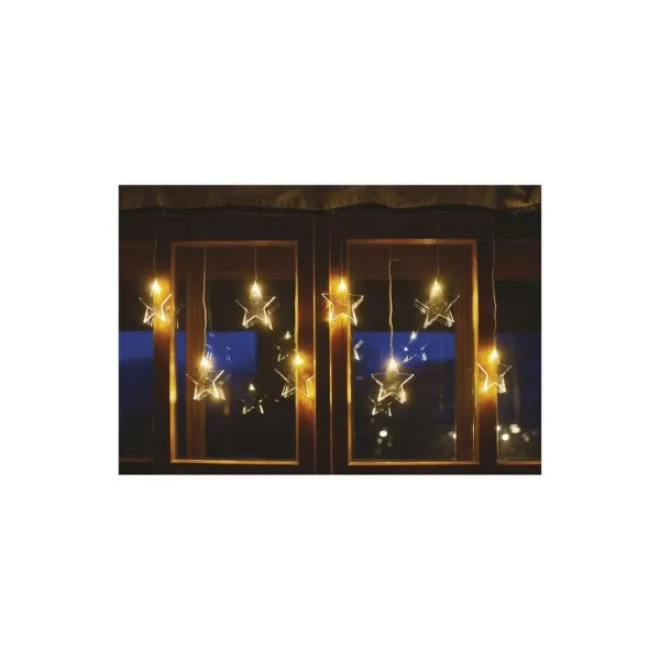 EMOS Lighting LED vianočný záves – hviezdy, 45x84 cm, vonkajší aj vnútorný, teplá biela