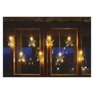 EMOS Lighting LED vianočný záves – hviezdy, 45x84 cm, vonkajší aj vnútorný, teplá biela