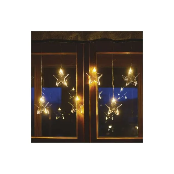 EMOS Lighting LED vianočný záves – hviezdy, 45x84 cm, vonkajší aj vnútorný, teplá biela