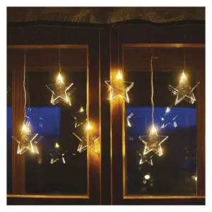EMOS Lighting LED vianočný záves – hviezdy, 45x84 cm, vonkajší aj vnútorný, teplá biela