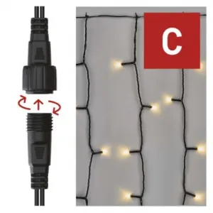 EMOS Lighting Standard LED spojovacia vianočná reťaz – záclona, 1x2 m, vonkajšia, teplá biela