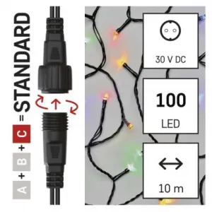 EMOS Lighting Standard LED spojovacia vianočná reťaz, 10 m, vonkajšia aj vnútorná, multicolor
