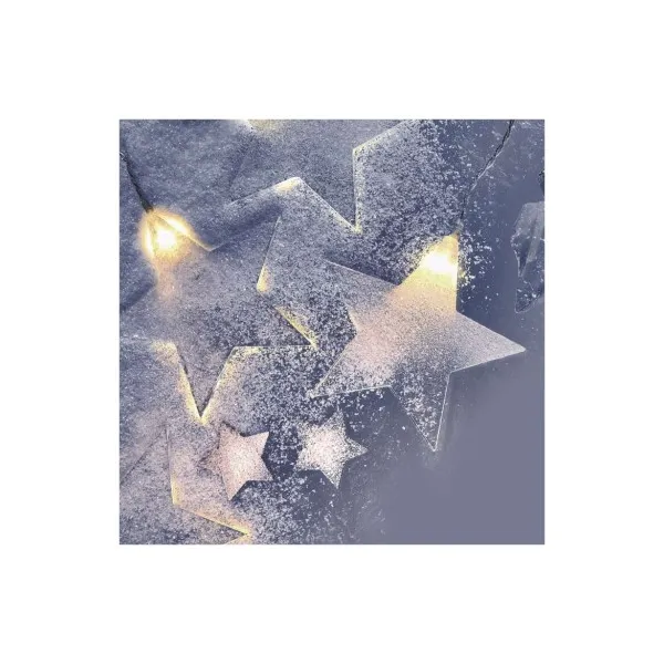 EMOS Lighting LED vianočný záves – hviezdy, 45x84 cm, vonkajší aj vnútorný, teplá biela