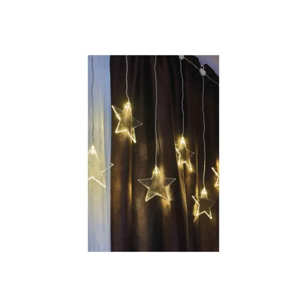EMOS Lighting LED vianočný záves – hviezdy, 45x84 cm, vonkajší aj vnútorný, teplá biela