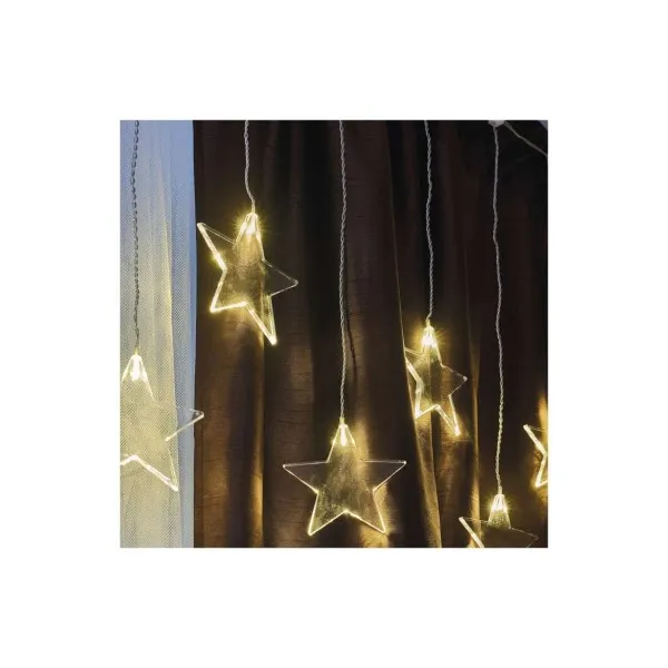 EMOS Lighting LED vianočný záves – hviezdy, 45x84 cm, vonkajší aj vnútorný, teplá biela