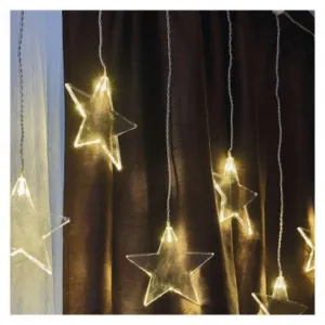 EMOS Lighting LED vianočný záves – hviezdy, 45x84 cm, vonkajší aj vnútorný, teplá biela