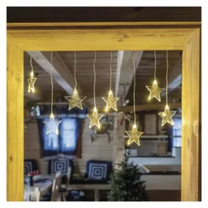 EMOS Lighting LED vianočný záves – hviezdy, 45x84 cm, vonkajší aj vnútorný, teplá biela