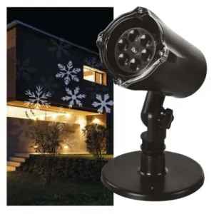 EMOS Lighting LED vianočný dekoratívny projektor – vločky, vonkajší aj vnútorný, biela