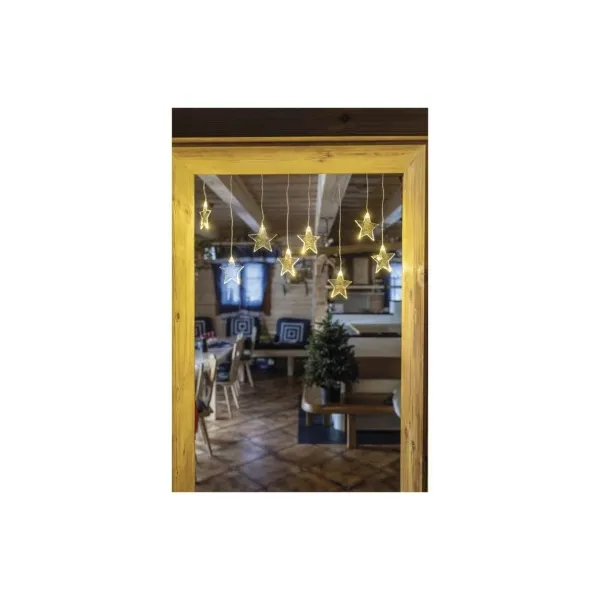 EMOS Lighting LED vianočný záves – hviezdy, 45x84 cm, vonkajší aj vnútorný, teplá biela