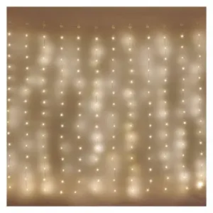 EMOS LED vianočná drop reťaz – záclona, 2,9x2 m, vonkajšia aj vnútorná, teplá biela, programy
