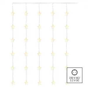 EMOS Lighting LED vianočný záves – hviezdy, 120x90 cm, vnútorný, teplá biela, časovač