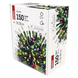 EMOS LED vianočná reťaz – tradičná, 22,35 m, vonkajšia aj vnútorná, multicolor