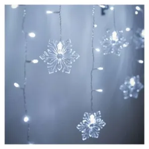 EMOS LED vianočný záves – vločky, 135x50 cm, vnútorná, studená biela